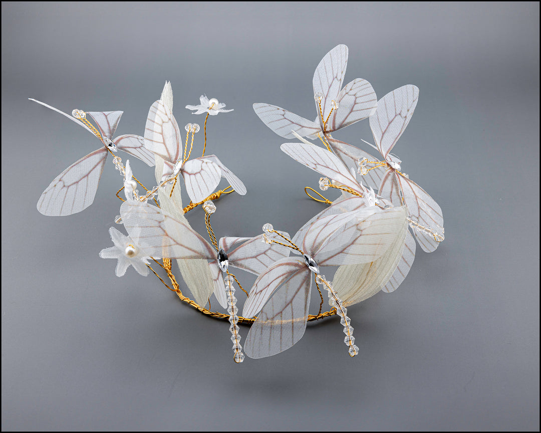 BUTTERFLY TIARA LITTLE FIORI WHITE