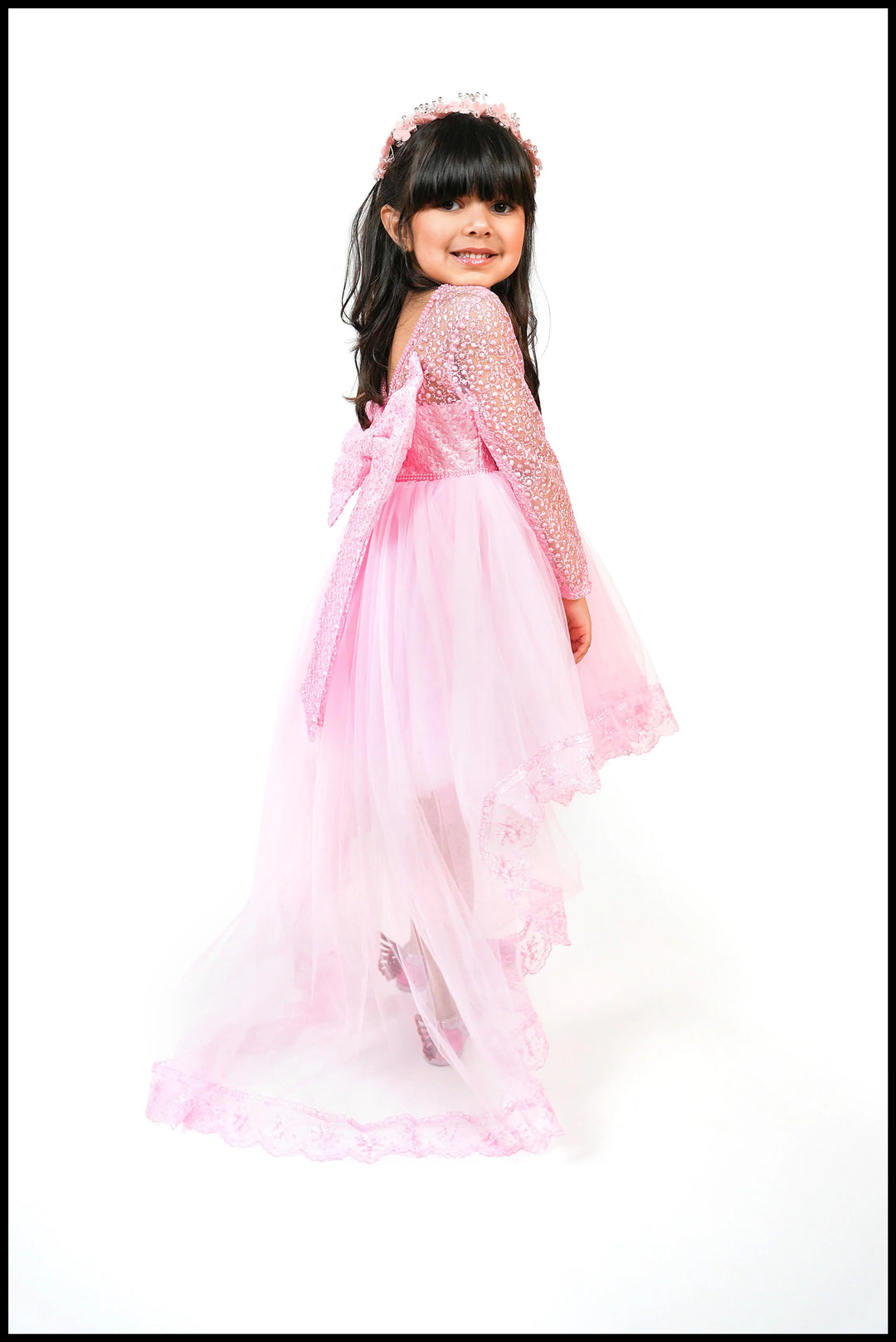 Dahlia asymmetrical tulle gown for girls