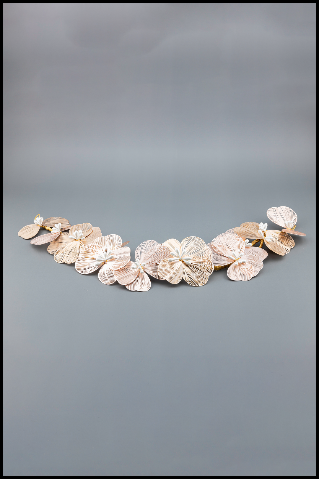 Elegant Rose Gold Flower Tiara and Floral Hair Accessory for Girls