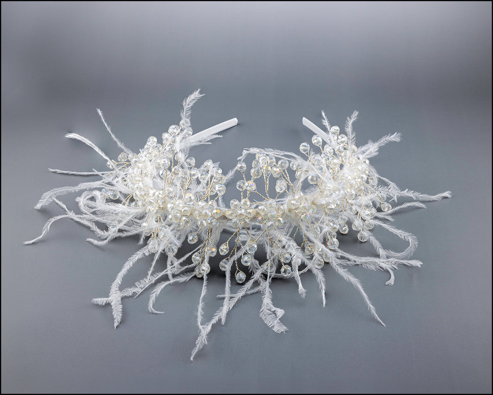 FUR CRYSTAL HEADBAND LITTLE FIORI