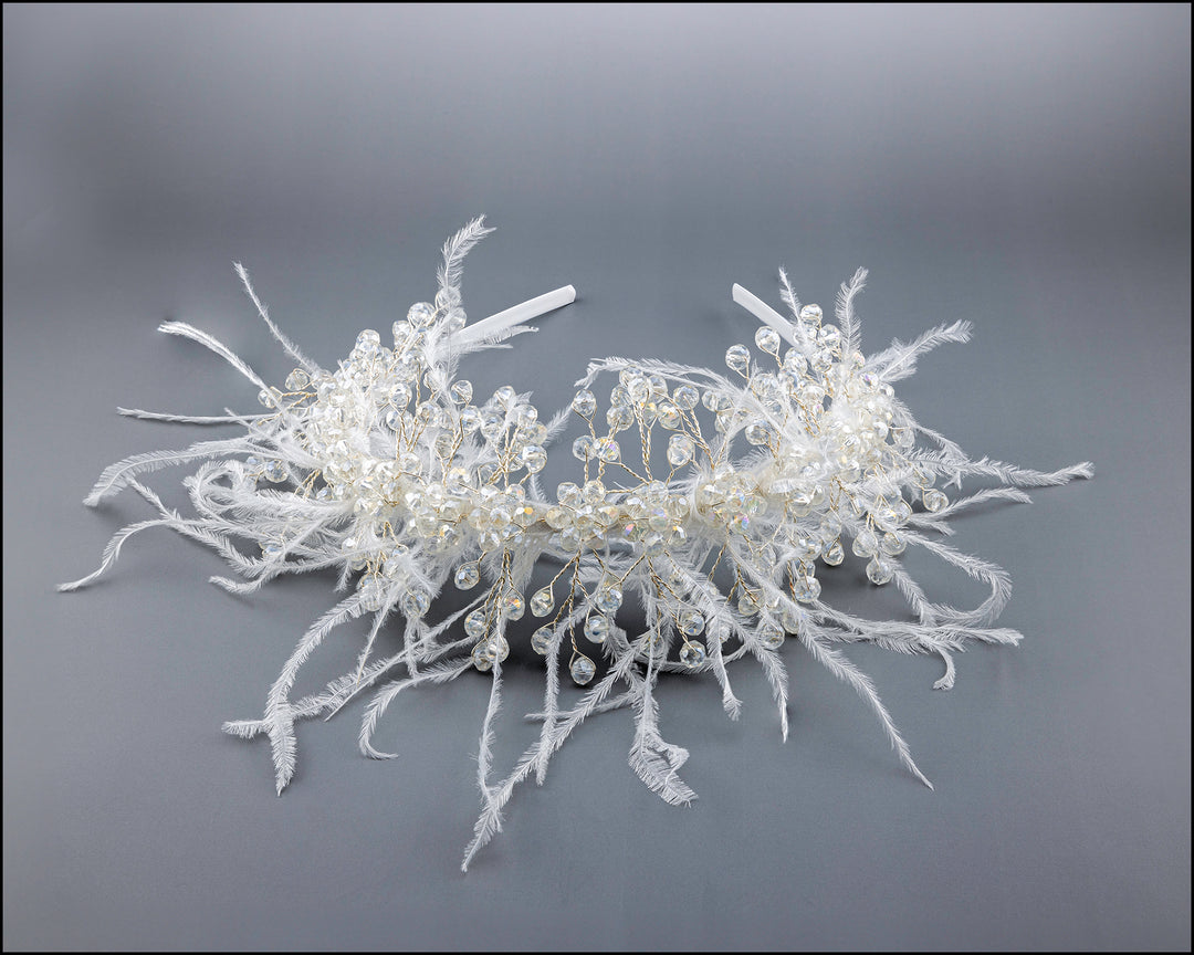 FUR CRYSTAL HEADBAND LITTLE FIORI