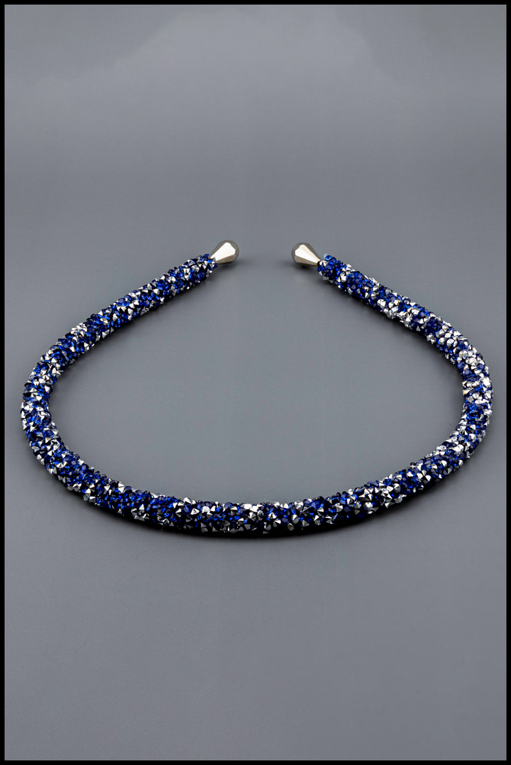 Hand-Beaded Blue Galaxy Themed Headband for Girls by Little Fiori