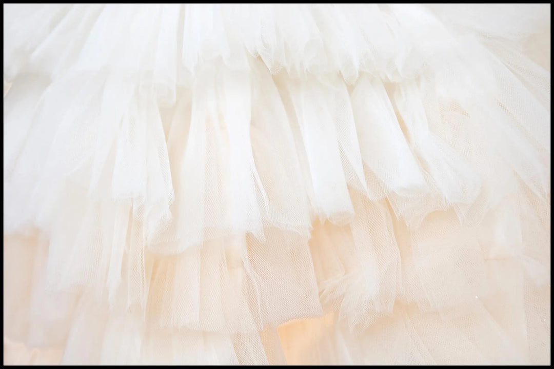LYCORIS ruffled net dress LITTLE FIORI