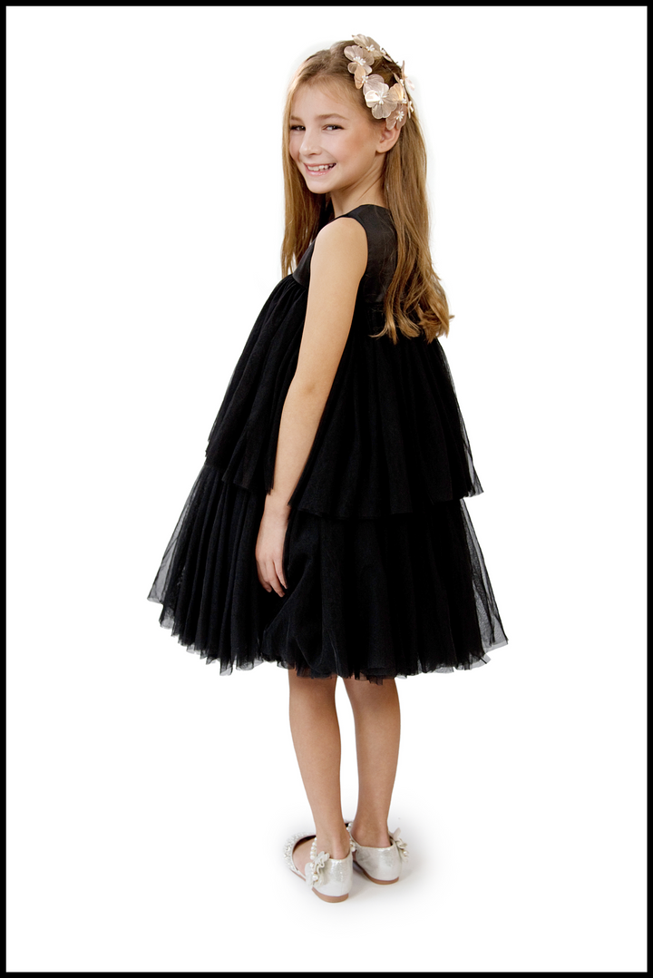 PANSY VIOLA tiered tulle dress Little Fiori