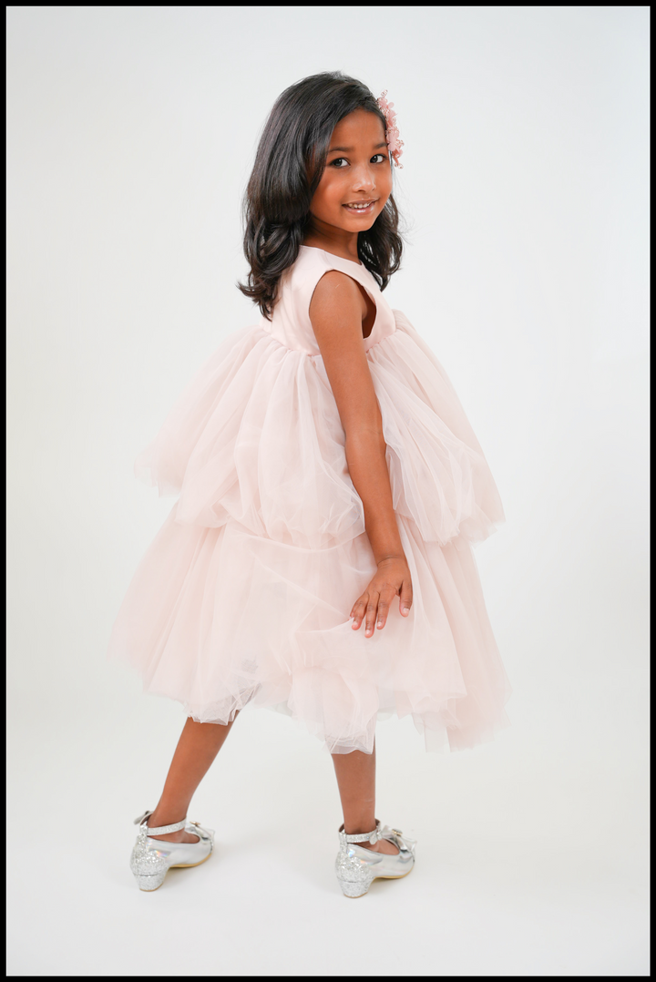 Pansy Viola tiered tulle party dress for girls