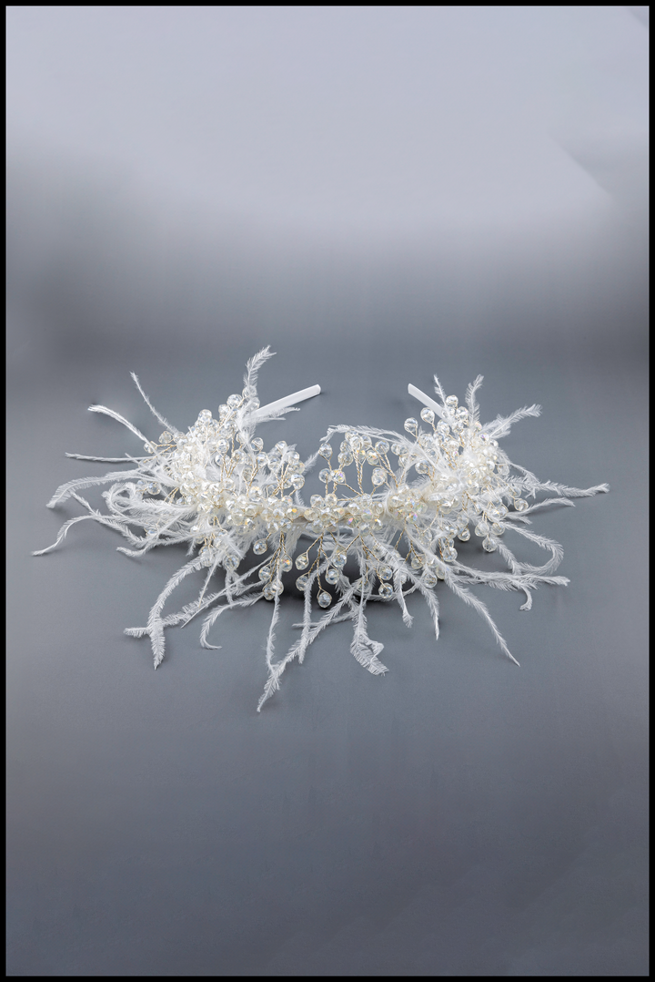 Soft Faux Fur Headband with Sparkling Crystal Embellishments for Girls