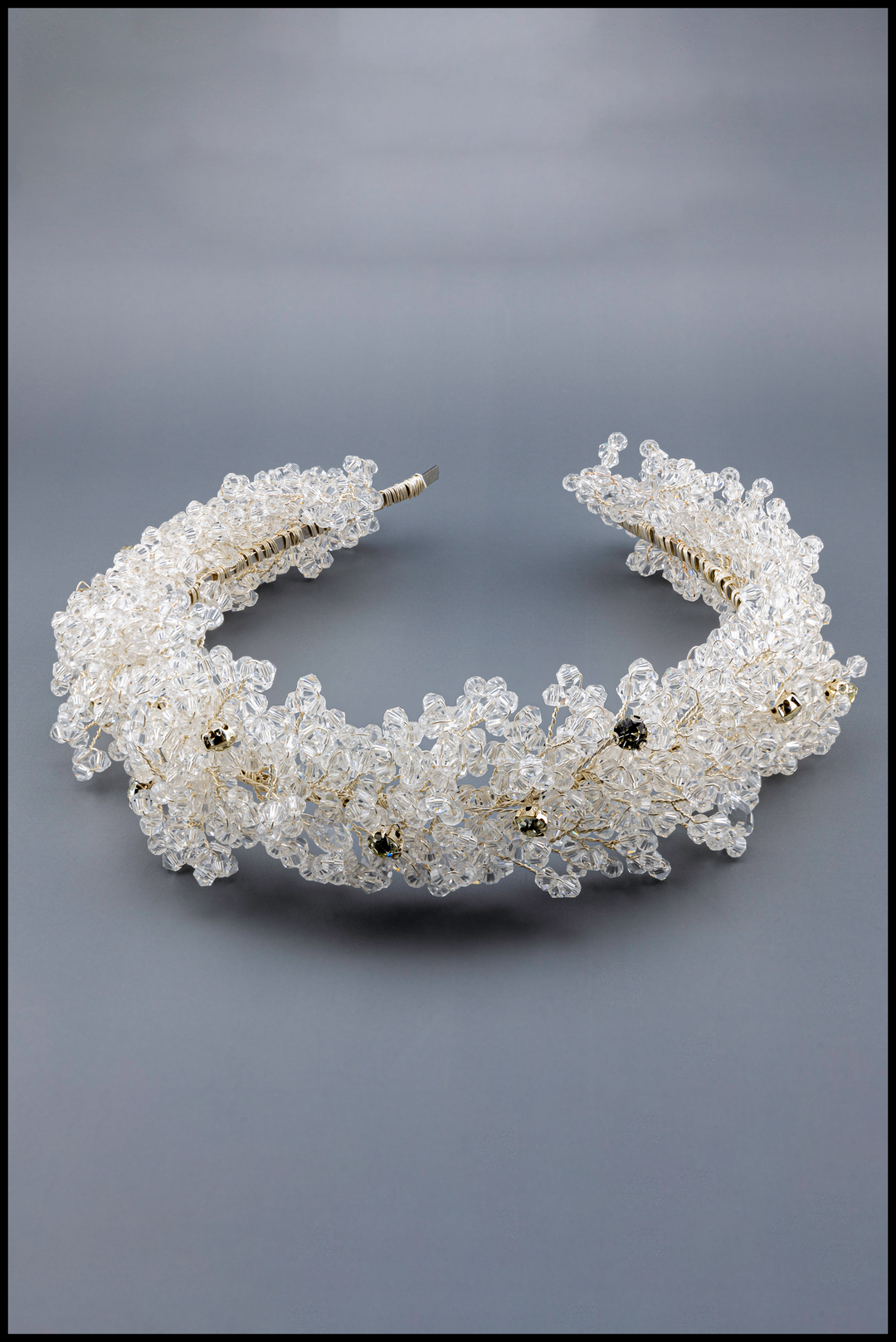 Sparkling Rhinestone Leaves and Crystal Headband for Flower Girls