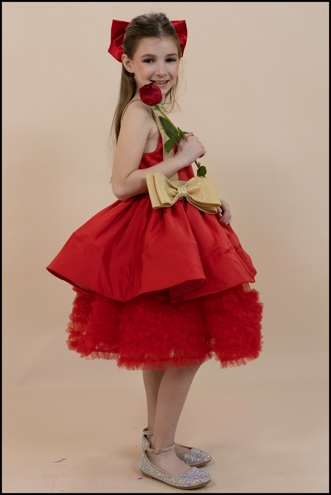 Viridiflora Girl Neckline Dress for Special Occasion - Little Fiori LITTLE FIORI Viridiflora Girl Neckline Dress for Special Occasion - Little Fiori LITTLE FIORI