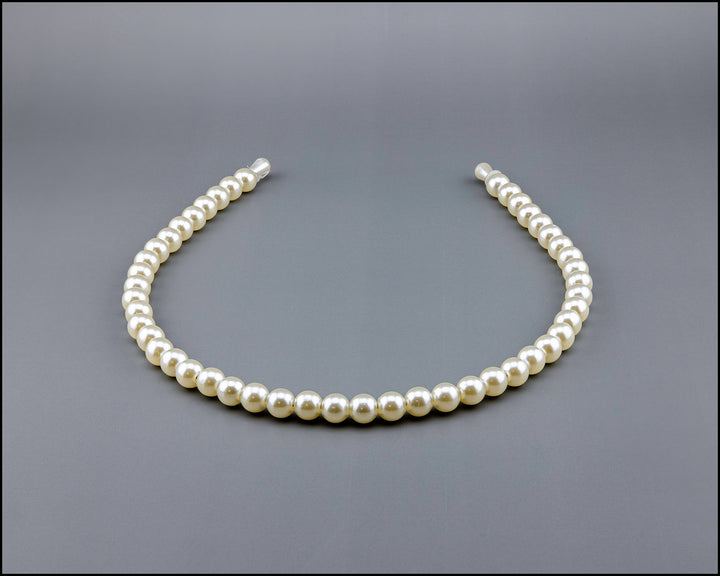 WHITE PEARL HEADBAND LITTLE FIORI