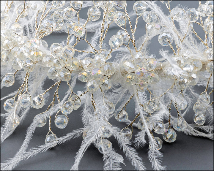 fur crystal headband