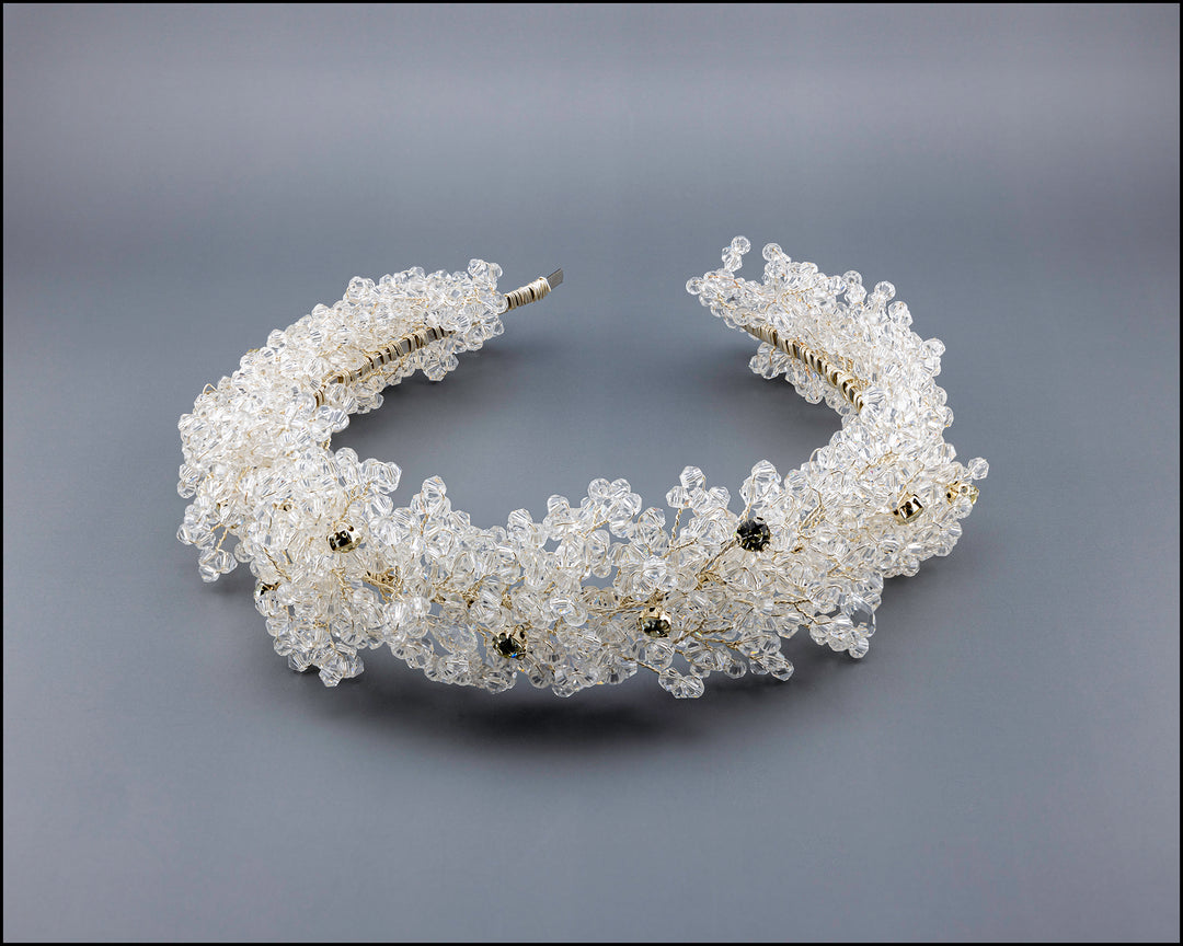 RHINESTONE LEAVES HEADBAND LITTLE FIORI