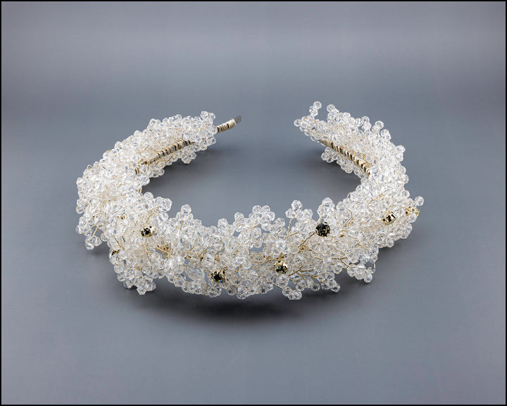 RHINESTONE LEAVES HEADBAND LITTLE FIORI