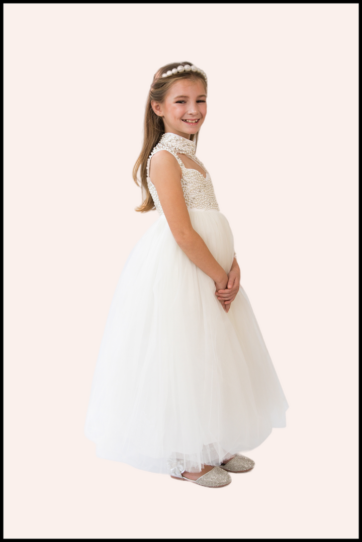 lace pearl dress